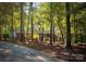 View of the house from the driveway with mature trees surrounding the home at 7408 Mockingbird Ln, Waxhaw, NC 28173