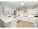 Contemporary kitchen with white cabinets, quartz countertops, and stainless steel appliances, blending style and functionality at 7408 Mockingbird Ln, Waxhaw, NC 28173