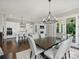 Open concept dining and kitchen area with modern decor and hardwood floors at 822 River Oaks Ln, Charlotte, NC 28226