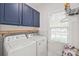 Functional laundry room with modern appliances, navy blue cabinets, and space-saving design for added convenience at 1069 Westlake Dr, Kannapolis, NC 28081
