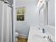 Bathroom with double sink vanity, shower and mirror at 1210 Jackson Rd, Gastonia, NC 28052