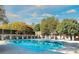 Beautiful community pool surrounded by lush trees and landscaping on a bright sunny day at 1708 Roxborough Rd # C, Charlotte, NC 28211