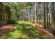 Lush green lawn extending into woods, showcasing the large lot at 177 Yadkin Falls Rd, New London, NC 28127