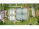 An aerial view of a tennis court with two sets of courts at 177 Yadkin Falls Rd, New London, NC 28127