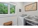 Laundry room featuring a washer and dryer set and a window with natural light, creating a practical and bright space at 307 E Allenton St, Mount Gilead, NC 27306