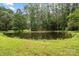 Scenic pond surrounded by mature trees and lush greenery at 307 E Allenton St, Mount Gilead, NC 27306