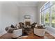 Stylish sitting area with a fireplace, comfortable seating, and plenty of natural light at 3996 Channel Point Ln, Denver, NC 28037