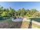 Backyard fire pit provides a cozy gathering spot amidst the lush greenery, inviting relaxation and conversation at 4113 Bent Green Ln, Monroe, NC 28112