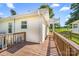Wooden deck overlooking backyard with gate at 611 Church St, Belmont, NC 28012