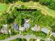 Aerial view of the house highlighting lot lines and landscaping including a pool at 7229 Olde Sycamore Dr, Mint Hill, NC 28227