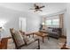 Bright living room with hardwood floors, a ceiling fan, and comfortable seating at 772 Eden Ter, Rock Hill, SC 29730
