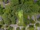 Aerial view of a large property, surrounded by mature trees at 822 Cantwell St, Charlotte, NC 28208
