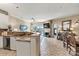Open floor plan kitchen and living room area with access to outdoor patio at 1007 Southwest Dr, Davidson, NC 28036
