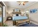 Comfortable main bedroom with a wooden bed, bench, and serene decor at 1007 Southwest Dr, Davidson, NC 28036