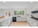 Updated kitchen with white cabinets, marble countertops, and stainless appliances at 10918 Megwood Dr, Charlotte, NC 28277