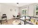 Cozy dining area with modern table, chairs, and sliding door to the backyard at 15636 Oleander Dr, Charlotte, NC 28278