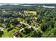 Expansive aerial view showcasing a lush, green neighborhood near a serene lake at 1958 Cameron Heights Cir, Denver, NC 28037