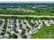 Aerial view of a neighborhood featuring townhomes and single-Gathering homes near a highway and surrounded by trees at 3414 Broadwick St, Charlotte, NC 28213
