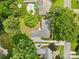 Aerial shot showcasing a well-maintained property with lush greenery and a swimming pool at 3701 Table Rock Rd, Charlotte, NC 28226