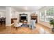 Inviting living room featuring hardwood floors, a fireplace, and elegant furnishings at 4068 Sherri Ln, Fort Mill, SC 29715