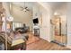 Comfortable living room featuring plenty of natural light and a hardwood floor at 4703 David Cox Rd, Charlotte, NC 28269