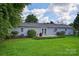 Charming backyard featuring a patio, manicured lawn, and the rear of the house with a door to the yard at 5445 Creekwood Dr, Salisbury, NC 28147