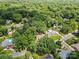 Aerial view featuring a neighborhood with mature trees, showcasing surrounding houses and street layout at 1024 Regency Dr, Charlotte, NC 28211