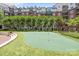 Well-manicured putting green, surrounded by landscaping, offers a recreational golf experience at 300 W 5Th St # 617, Charlotte, NC 28202