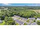 An aerial view shows the townhome community surrounded by trees and lush landscaping at 6000 Boathouse Ln # C, Cramerton, NC 28032