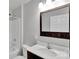 Bathroom with a modern vanity and a shower-tub combination at 6000 Boathouse Ln # C, Cramerton, NC 28032