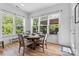 Inviting dining room with beautiful natural light and views of the lush greenery outside at 9801 Blackbird Hill Ln, Mint Hill, NC 28227