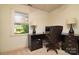 Home office features a large desk and a comfortable leather chair at 121 Pelham Ln, Fort Mill, SC 29715