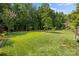 Spacious backyard featuring lush green lawn, mature trees, and a serene outdoor setting at 129 Nims Spring Dr, Fort Mill, SC 29715