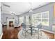 Eat-in kitchen featuring stainless steel appliances and connection to the living room at 129 Nims Spring Dr, Fort Mill, SC 29715