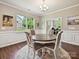 Bright dining area featuring natural light from a large window and classic wainscoting at 15614 Aviary Orchard Way, Charlotte, NC 28278