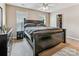 Bright primary bedroom with large bed, ceiling fan, and good natural light at 2040 Brantley Creek Dr, Kannapolis, NC 28083