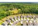 Picturesque aerial view of a residential neighborhood surrounded by lush green forest and landscaping at 3855 Tersk Dr, Midland, NC 28107