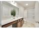 Bathroom with white countertop, basin sink, mirror and combination shower and tub at 3855 Tersk Dr, Midland, NC 28107