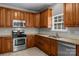 Well-equipped kitchen featuring stainless steel appliances, granite countertops, and wood cabinets providing ample storage at 4519 Rock Stream Dr, Charlotte, NC 28269