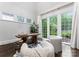 Sunlit home office with modern furnishings, large windows, and stylish decor at 4714 Ockley Manor Ln, Charlotte, NC 28226