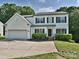 Charming two-story home with a two-car garage, landscaped yard, and classic architectural details at 7309 Rock Hampton Ct, Harrisburg, NC 28075