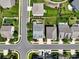 Aerial view of a neighborhood showcasing homes with well-maintained lawns and landscaping at 741 Garrett Green Way # 64, Fort Mill, SC 29715