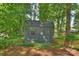 Backyard shed surrounded by trees and greenery, adding functional storage space at 811 Ashmeade Rd, Charlotte, NC 28211