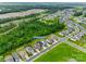 Aerial view shows homes in a neighborhood with adjacent green space and wooded area at 972 Von Buren Blvd # 242, Rock Hill, SC 29730
