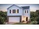 Inviting two-story home with a two car garage, white siding, black shutters and manicured landscaping at 1049 Horizon Ln, Chester, SC 29706