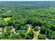 An aerial view of homes nestled in a lush, green, wooded area. Tranquil neighborhood setting at 125 Highland Forest Dr, Clover, SC 29710
