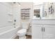 Clean and bright bathroom featuring a tub-shower, modern fixtures, and vanity at 139 Suggs Mill Dr, Mooresville, NC 28115