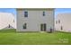 Spacious backyard features a well-maintained lawn and a sliding glass door entrance to the home at 140 Astor St, Troutman, NC 28166