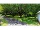 Large, shaded backyard featuring mature trees and a long driveway leading to a well-maintained home at 1520 21St Ne Ave, Hickory, NC 28601