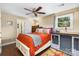Bedroom with a ceiling fan, window, and hardwood floors at 21322 Mccall St, Cornelius, NC 28031